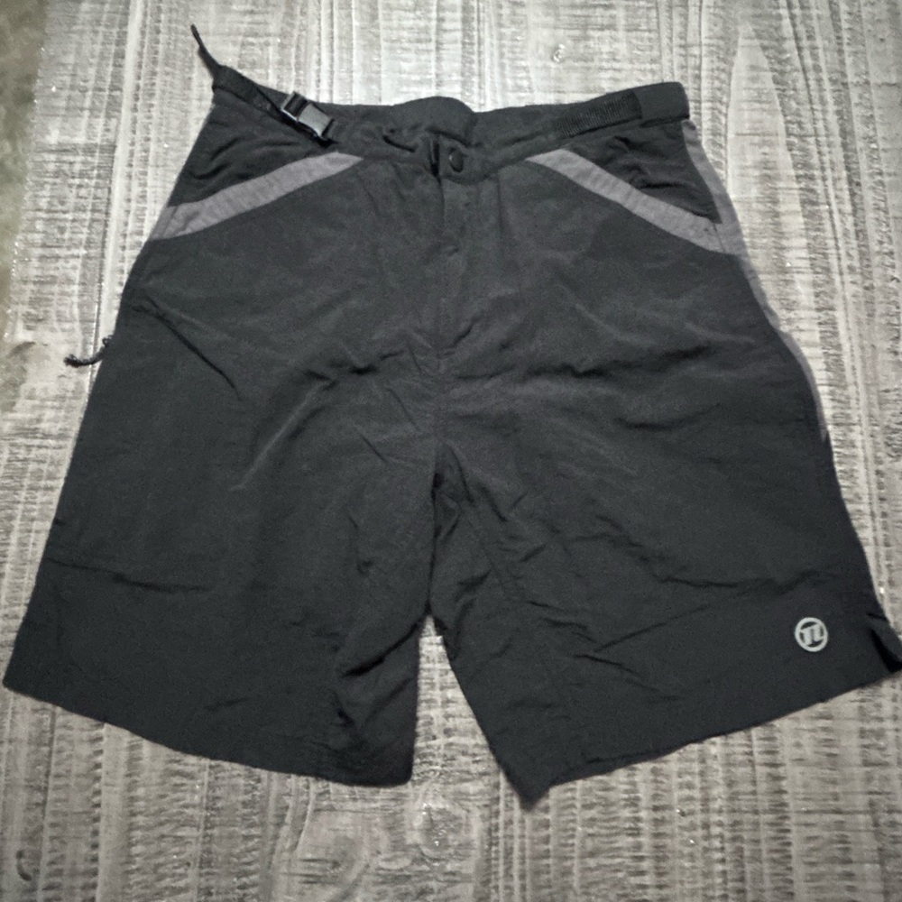 Novara Men's Black Athletic Mountain Biking Shorts with Gray Padding
